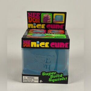 Nee Doh Nice Cube - Super Solid Squish! (Blue) - Brand New